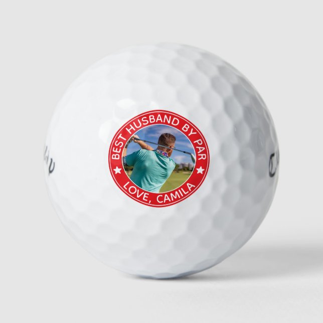 Best Husband by Par - Personalized Photo & Message Golf Balls (Front)