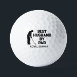 Best Husband by Par Simple With Custom Text Golf Balls<br><div class="desc">Surprise your husband with this unique and thoughtful personalized golf ball! This golf ball is the perfect gift for golf enthusiasts, featuring the heartfelt phrase "Best Husband By Par" and customized text. Whether it’s for an anniversary, birthday, Valentine’s Day, or just to show your love, this keepsake is sure to...</div>
