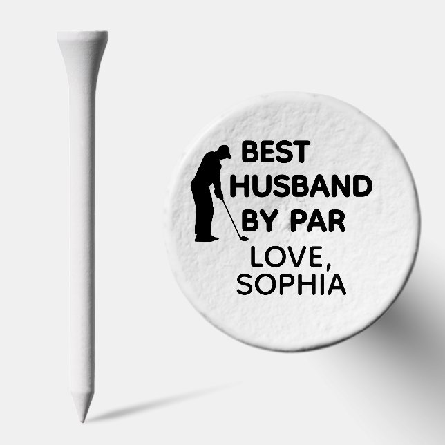Best Husband by Par Simple With Custom Text Golf Tees (Combo)
