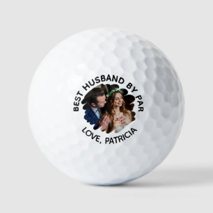 Best Husband by Par with Custom Photo & Text Golf Balls