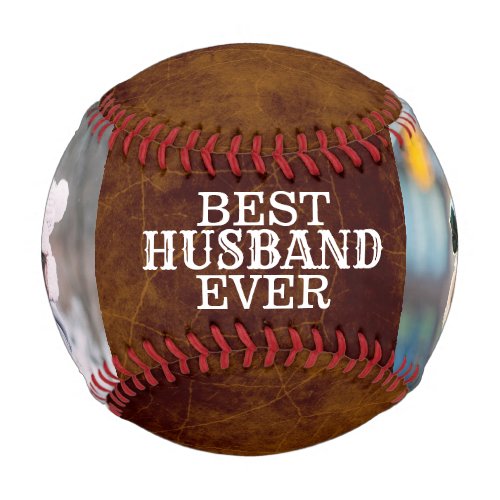 Best husband DIY photo brown leather look family Baseball
