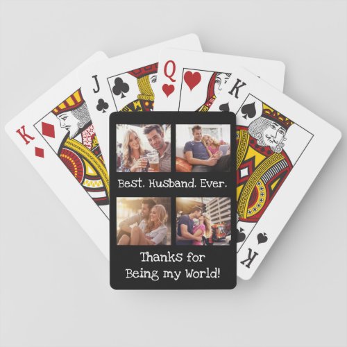 Best Husband Ever 4 Photo Collage Fun Keepsake  Playing Cards