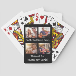 Best Husband Ever 4 Photo Collage Fun Keepsake  Poker Cards