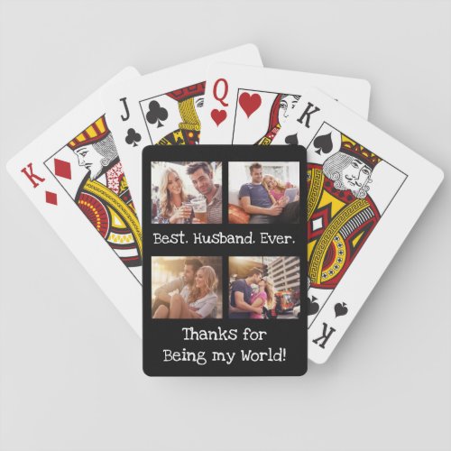 Best Husband Ever 4 Photo Collage Fun Keepsake  Poker Cards