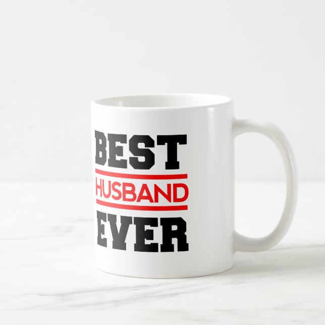 Best HUSBAND Ever Black and Red Modern A04 Coffee Mug (Right)