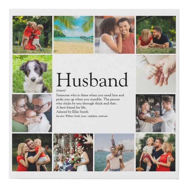 Best Husband Ever Definition 12 Photo Modern Faux Canvas Print (Front)