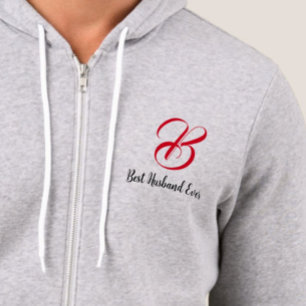 Best Husband Ever (Initial Letter) Monogrammed Hoodie