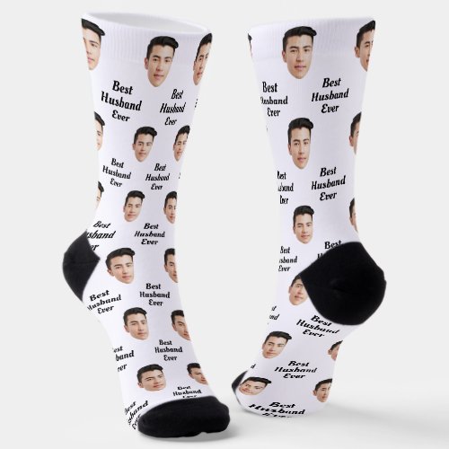 Best Husband Ever  Personalized Face Photo Socks