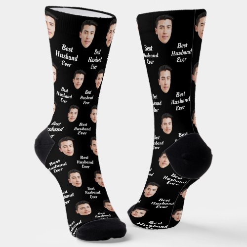 Best Husband Ever  Personalized Face Photo Socks