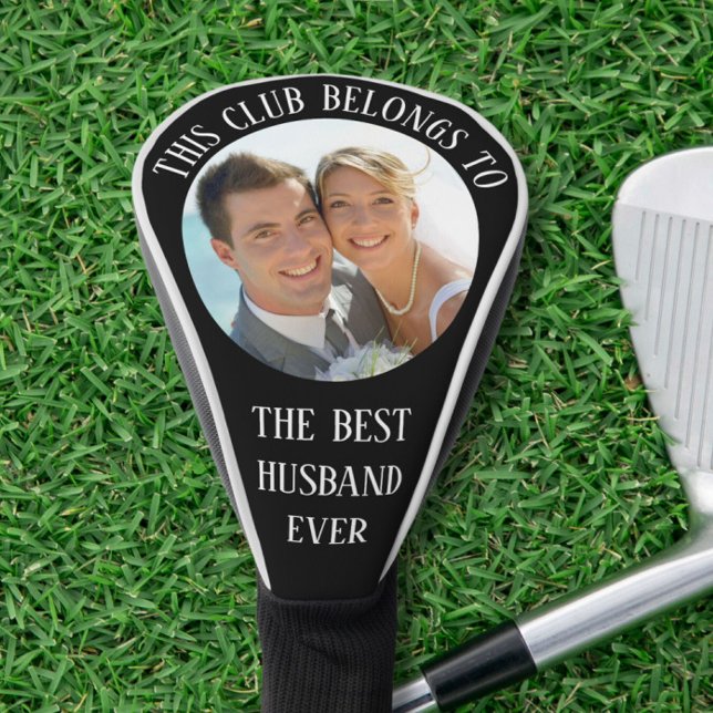 Best Husband Ever Photo Black Golf Head Cover (Creator Uploaded)