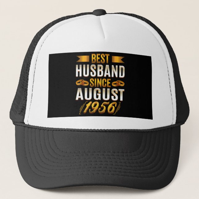 Best Husband Funny Anniversary Wife Trucker Hat (Front)