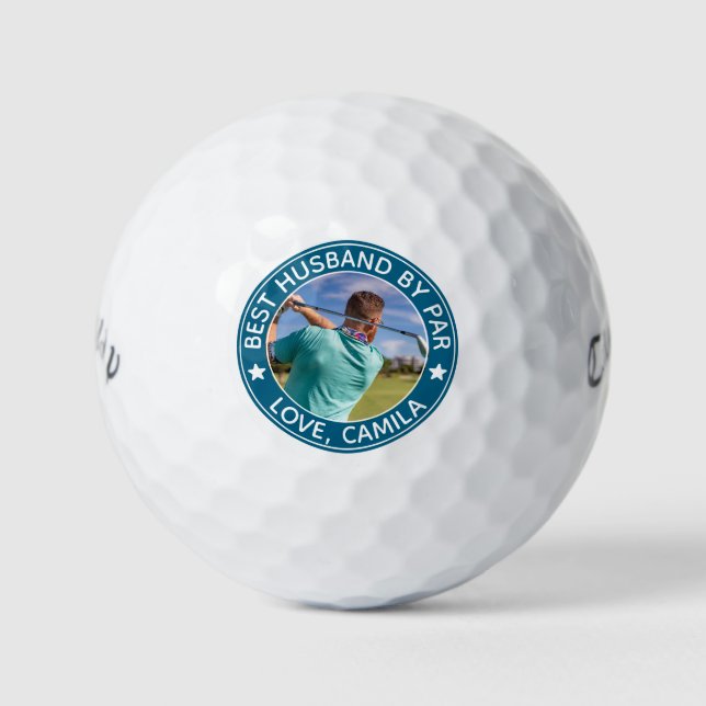 Best Husband Golf Gift – Custom Photo & Message Balls (Front)