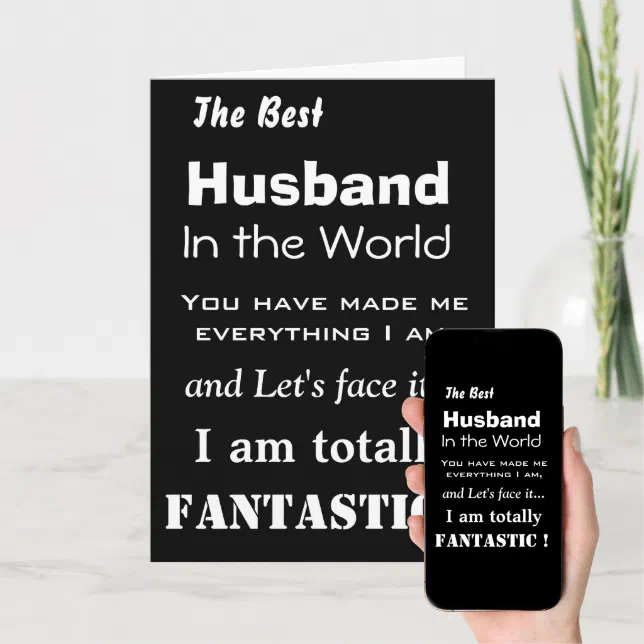 Best Husband in the World Funny Greeting Card | Zazzle