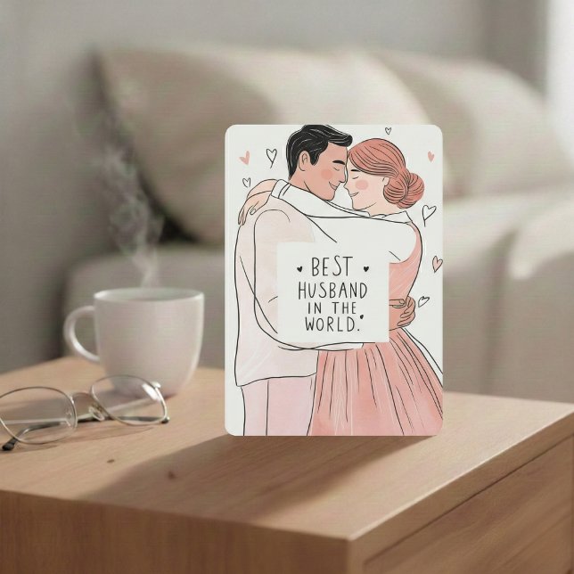 Best Husband In The World Minimalist Couple Card (Brighten his day with a heartfelt note.)