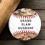 Best Husband Photo Newlywed Wedding Baseball<br><div class="desc">Give the best husband ever who is a baseball fan a gift that will knock it out of the park with this custom "grand slam" baseball. You can easily personalize with two photographs (crop with the subject in the middle before uploading for best result), personalize the expression to "I Love...</div>