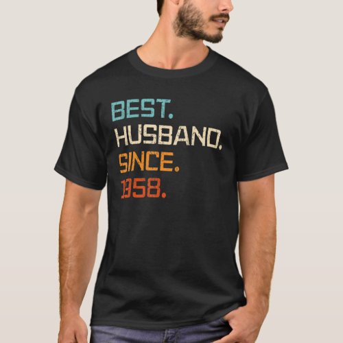 Best Husband Since 1958 65th Wedding Anniversary F T_Shirt