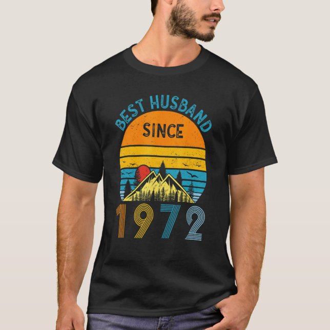 Best Husband Since 1972 50th Wedding Anniversary V T-Shirt (Front)