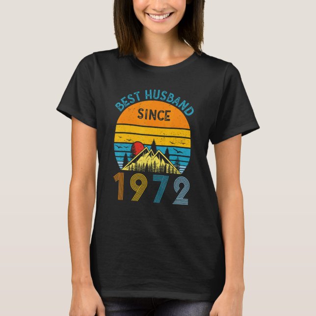 Best Husband Since 1972 50th Wedding Anniversary V T-Shirt (Front)