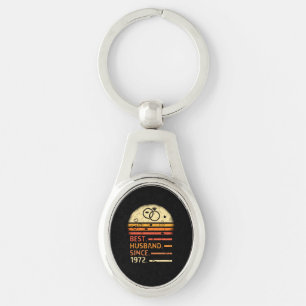 Best husband since 1972 retro vintage father's day keychain