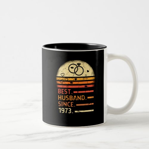 Best husband since 1973 retro vintage fathers day Two_Tone coffee mug
