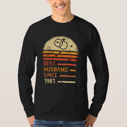 Best husband since 1981 retro vintage fathers day T_Shirt