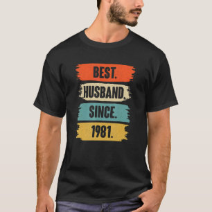 Best Husband Since 1981 Vintage 41st Wedding Anive T-Shirt