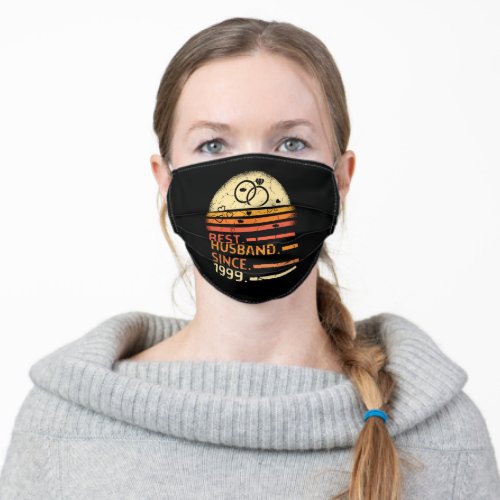 Best husband since 1999 retro vintage fathers day adult cloth face mask