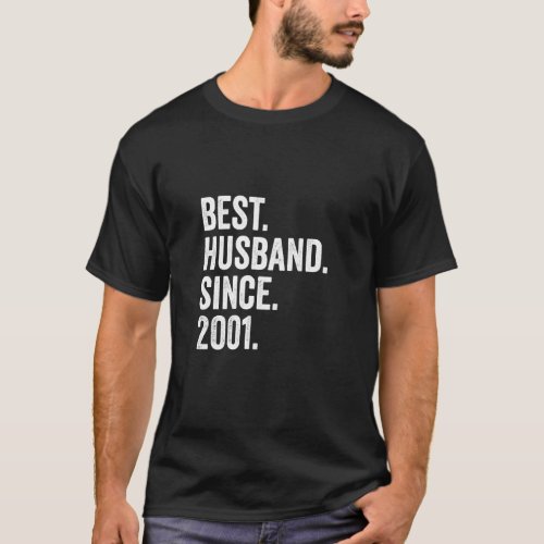 Best Husband Since 2001 25th Wedding Anniversary T-Shirt