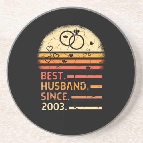 Best husband since 2003 retro vintage fathers day coaster