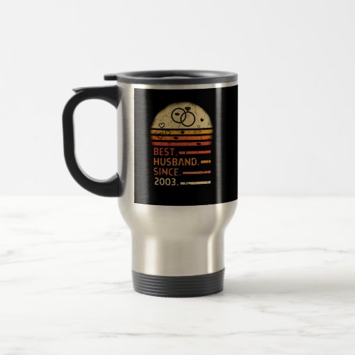 Best husband since 2003 retro vintage fathers day travel mug