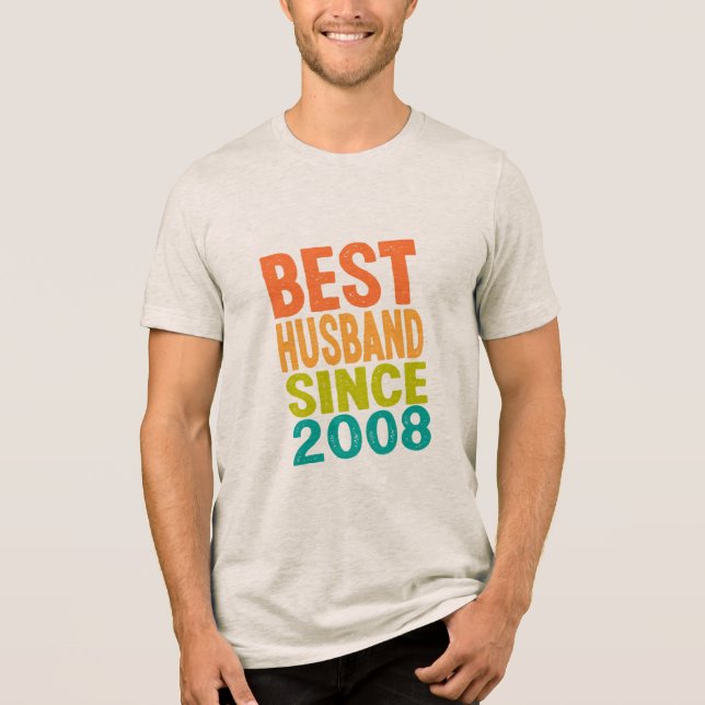 Best Husband Since 2008 Tri-Blend Shirt (Front)