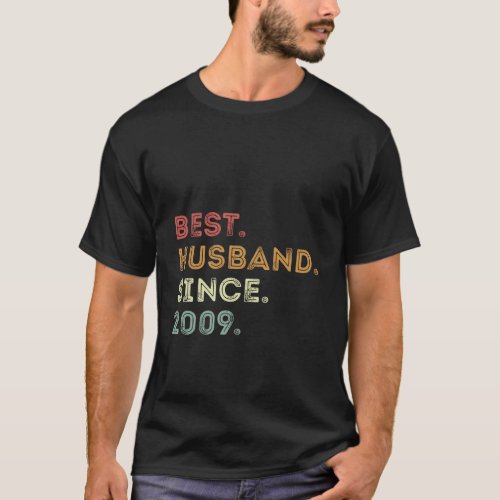 Best Husband Since 2009 Epic 11Th Wedding Annivers T_Shirt