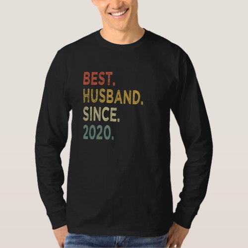 Best Husband Since 2020 2nd Wedding Aniversary T_Shirt