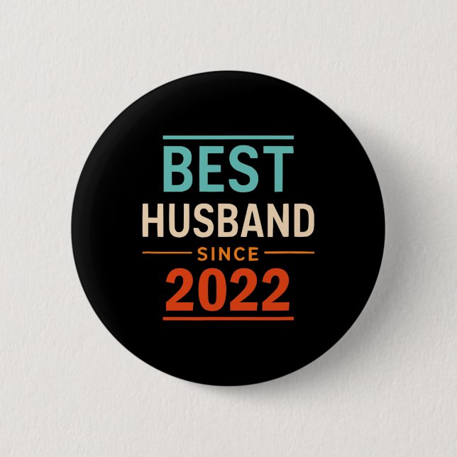 Best Husband Since 2022 2th Wedding Anniversary 2  Button (Front)