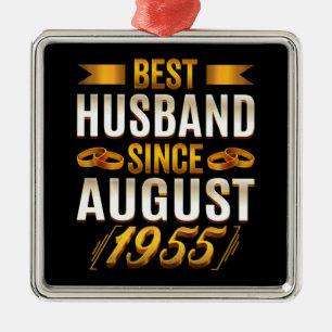 Best Husband Since August 1955 Funny Annivesary Metal Ornament