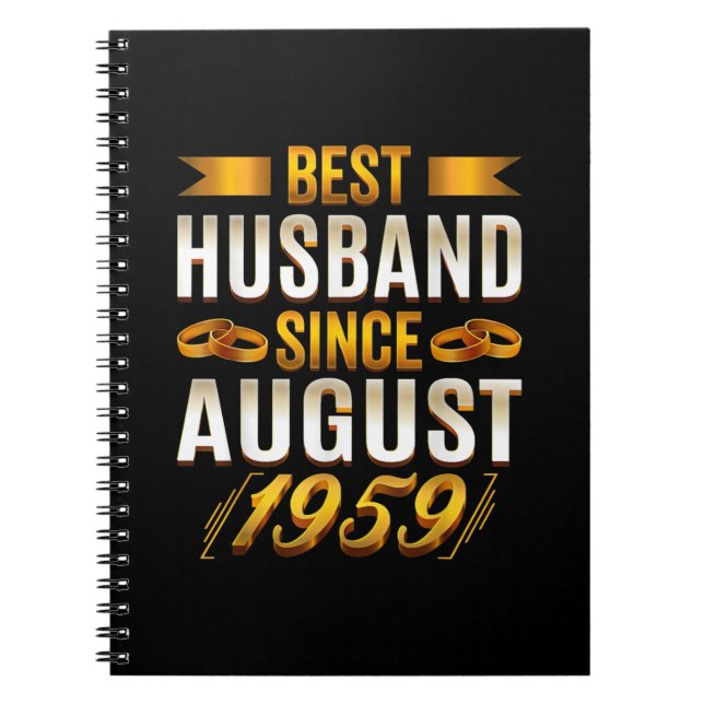 Best Husband Since August 1959 - Funny 61st Notebook (Front)