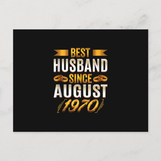Best Husband Since August 1970 - Funny 50th Postcard (Front)