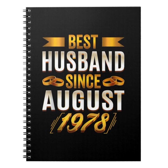 Best Husband Since August 1978 - Funny 42nd Notebook (Front)