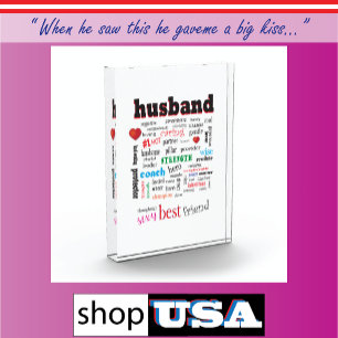 Best Husband Word Cloud 💙 Romantic Gift for Him