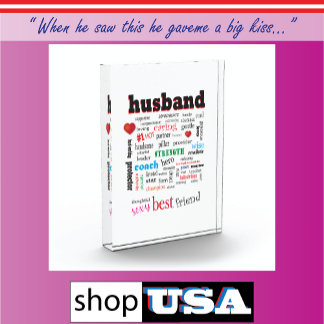 Best Husband Word Cloud 💙 Romantic Gift for Him