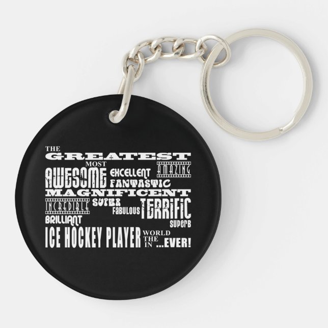 Best Ice Hockey Players Greatest Ice Hockey Player Keychain (Back)