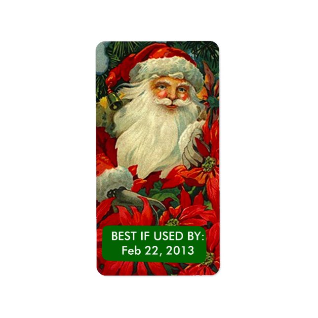 BEST IF USED BY Labels Home Canning Labels Santa (Front)