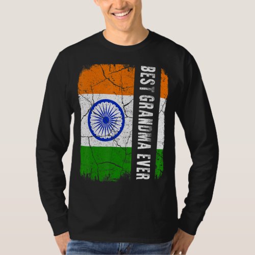Best Indian Grandma Ever India Flag Mothers Day T_Shirt