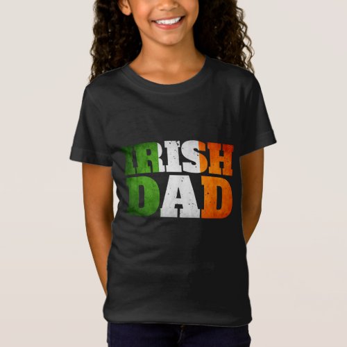 Best Irish Dad Fathers Day Grunge Irish Flag T_Shirt