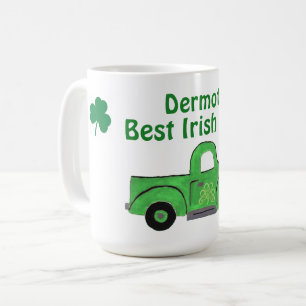 Best Irish Dad Vintage Handpainted Green Truck Coffee Mug