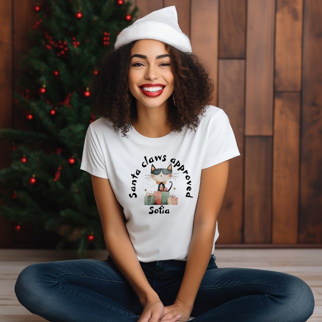 Best ironic Cat Mom Christmas name black T-Shirt (Creator Uploaded)