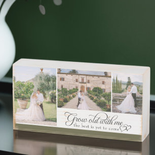 Best is Yet to Come Love Quote Wedding Photos Wooden Box Sign