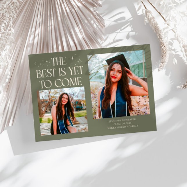 Best Is Yet To Come Sage Green Grad Photo Announcement (Creator Uploaded)