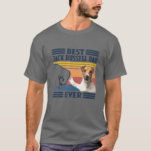 Best Jack Russell Dad Ever Vintage Father Day T_Shirt