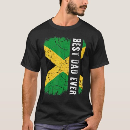 Best Jamaican Dad Ever Jamaica Flag Daddy Fathers T_Shirt
